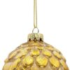 Clayre & Eef 6GL3283 Weihnachtskugeln 4er Set Goldfarbig Ø 8 cm
