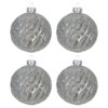 6GL2731 WEIHNACHTSKUGELN 4ER SET Ø 8 CM WEISS GLAS RUND WEIHNACHTSBAUM DEKO WEIHNACHTSDEKO