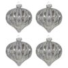 6GL2732 WEIHNACHTSKUGELN 4ER SET Ø 8 CM WEISS GLAS WEIHNACHTSBAUM DEKO WEIHNACHTSDEKO