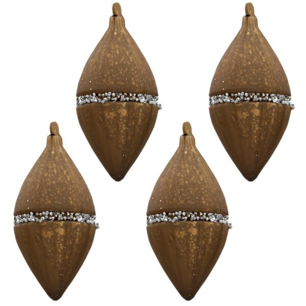 6GL3272 WEIHNACHTSBAUM DEKO 7*14 CM BRAUN GLAS WEIHNACHTSDEKO