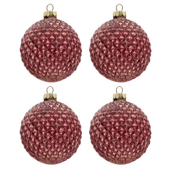 6GL3279 WEIHNACHTSBAUM DEKO Ø 8 CM ROT GLAS RUND WEIHNACHTSDEKO