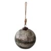 6GL3910 WEIHNACHTSBAUM DEKO Ø 15 CM SCHWARZ SILBERFARBIG GLAS RUND WEIHNACHTSDEKO