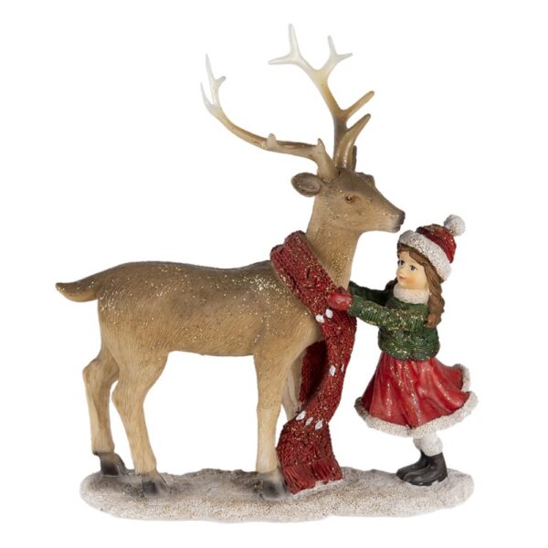 6PR4671 WEIHNACHTSDEKO STANDBILD RENTIER 18*8*21 CM BRAUN ROT KUNSTSTOFF WEIHNACHTSDEKORATION FÜR INNENRÄUME