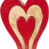 6H177M Clayre & Eef Decoratie Hart 20*16*3 cm Rood Hout Hartvormig Decoratief Figuur Decoratieve Accessoires Woonaccessoires