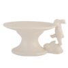 6CE0335 CAKE STAND 16*14*9 CM BEIGE CERAMIC BUNNIES ROUND