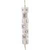 DECORATION HANGER WELCOME CLAYRE & EEF 6H1638 - 4X4X31 CM ANTIQUE WHITE