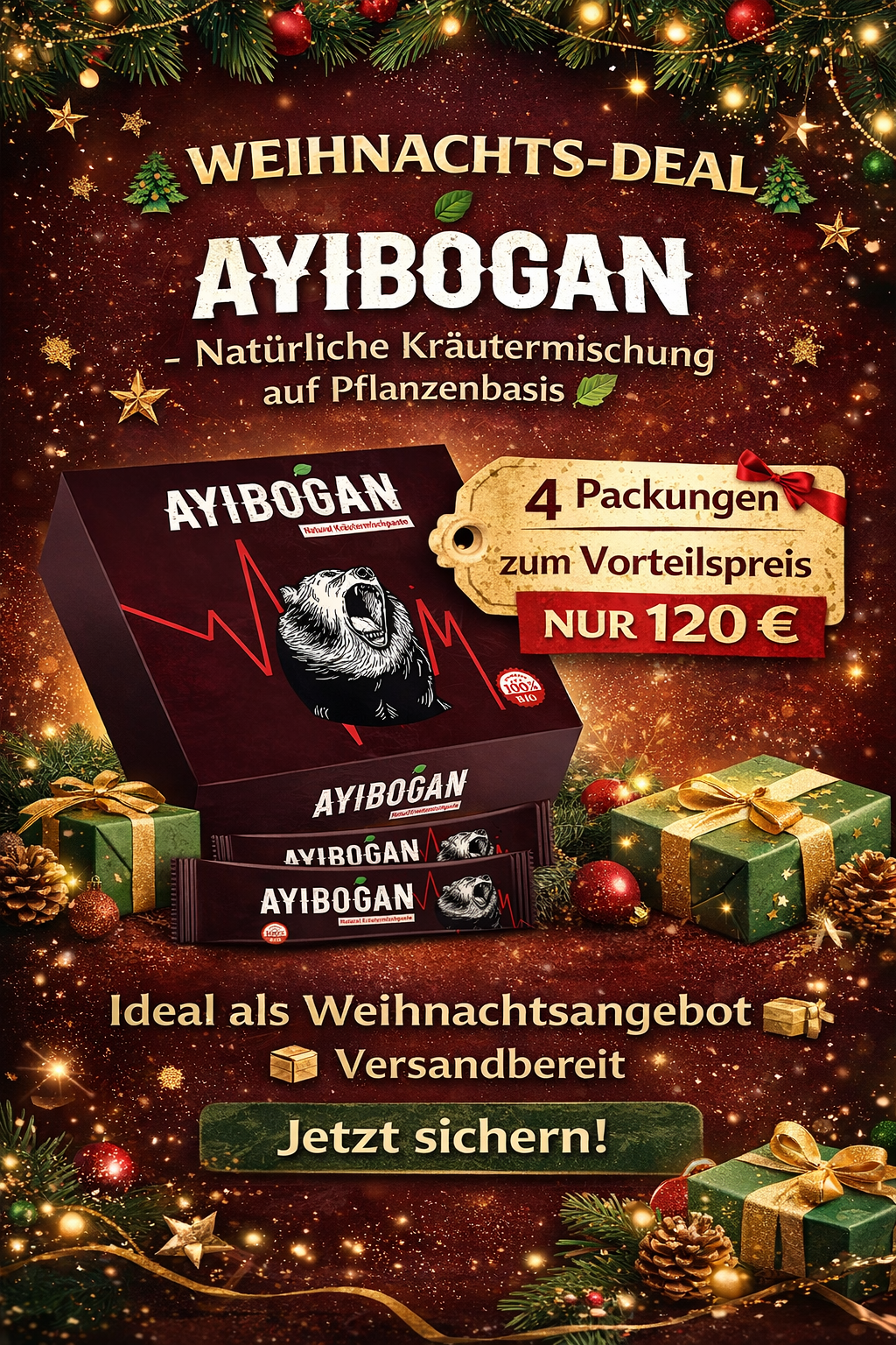 Ayibogan Stick 48 x 15 gr 4 Packungen Weihnachten Angebot bis 31.12.2024